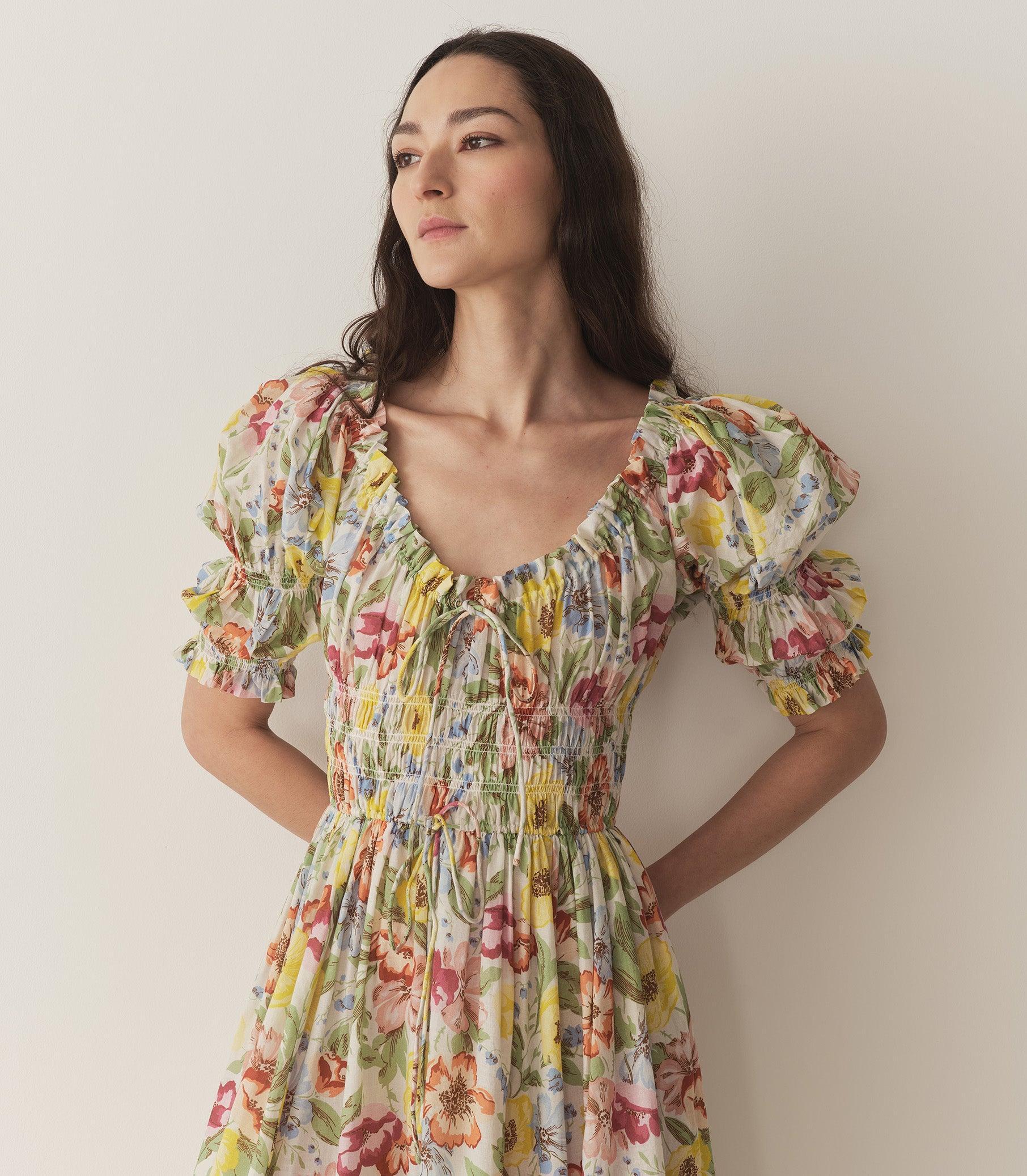 ISCHIA DRESS -- BLANC ANEMONE BLOOM Product Image