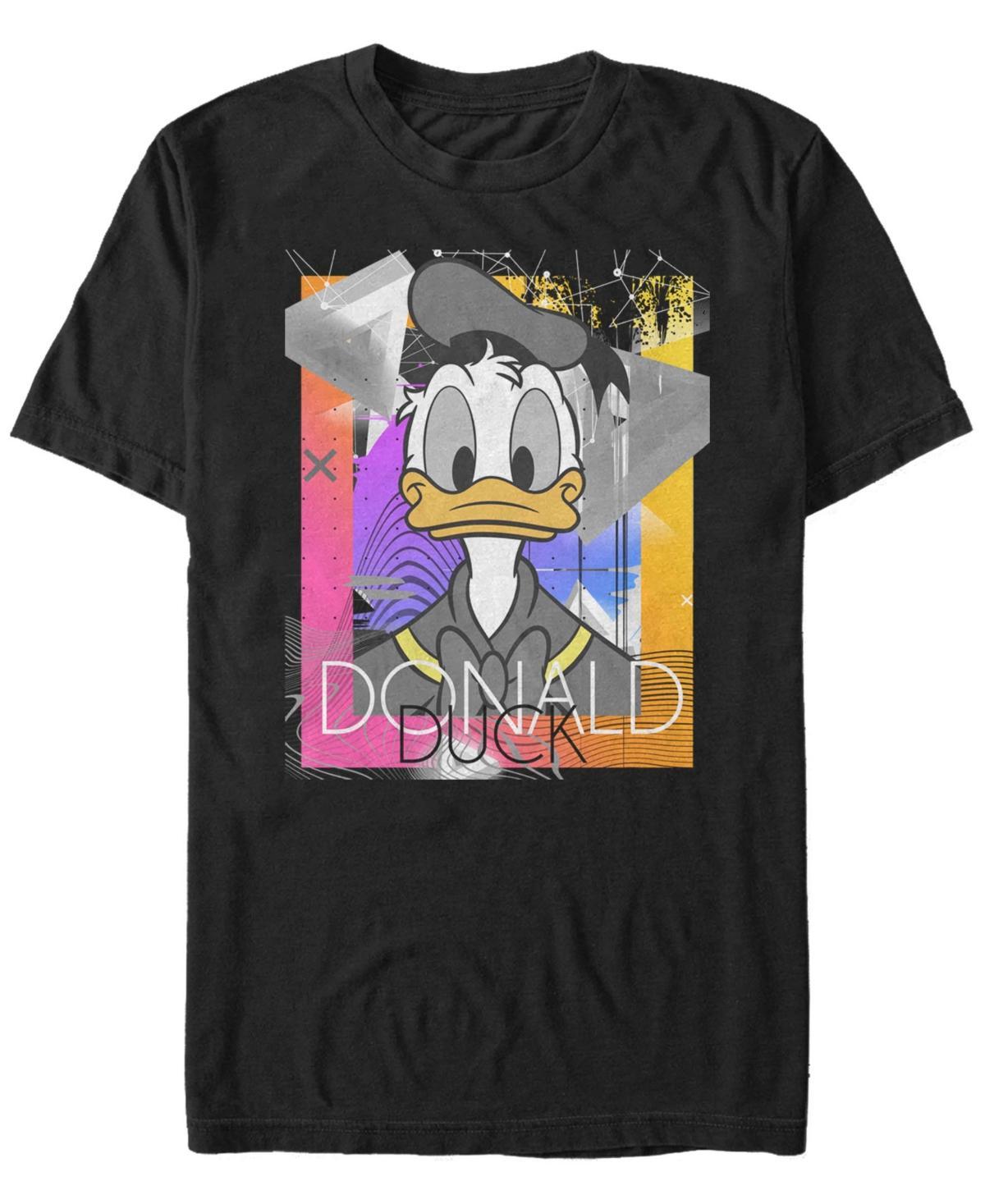 Disney's Donald Duck Men's Face Portrait Abstract Background Tee, Size: XXL, Black Product Image