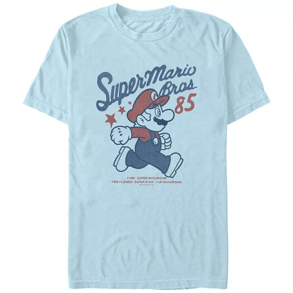 Men's Comfort Colors® Super Mario Bros 85 Graphic Tee, Size: Large, Chambray Product Image