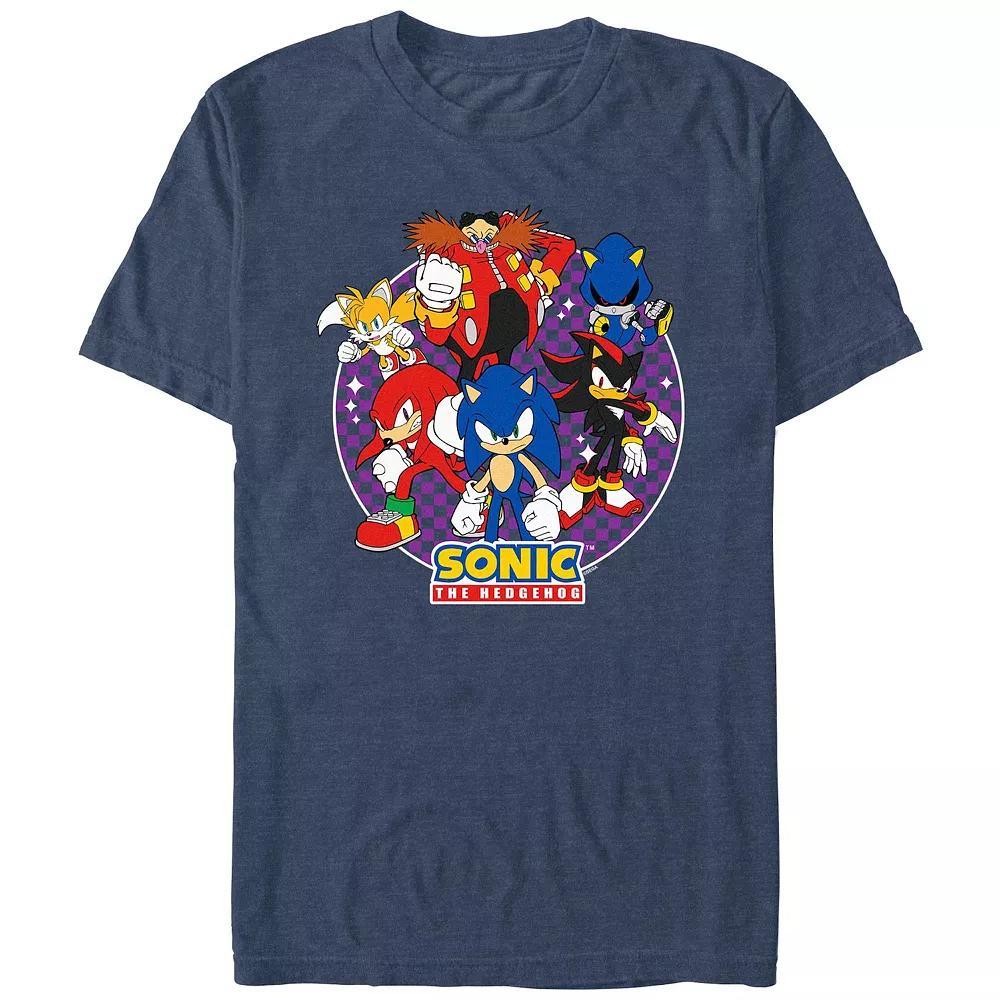 Men's Sonic The Hedgehog Ready For Action Graphic Tee, Size: XL, Navy Grey Product Image