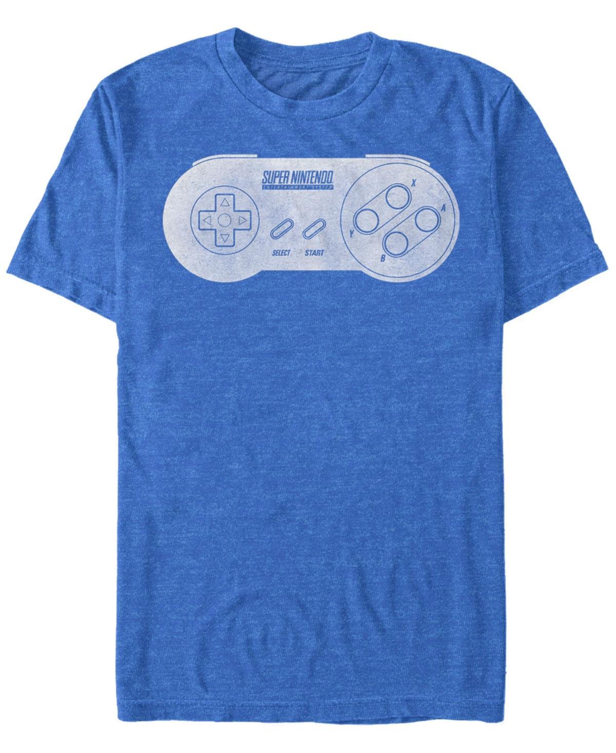 Men's Nintendo SNES Light Lines Controller Tee, Size: Large, Royal Grey Product Image