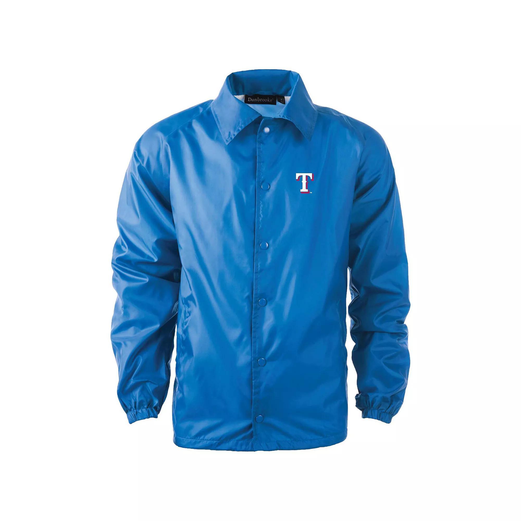 Men's Dunbrooke  Royal Texas Rangers Coach's Raglan Full-Snap Windbreaker Jacket, Size: Small, Blue Product Image