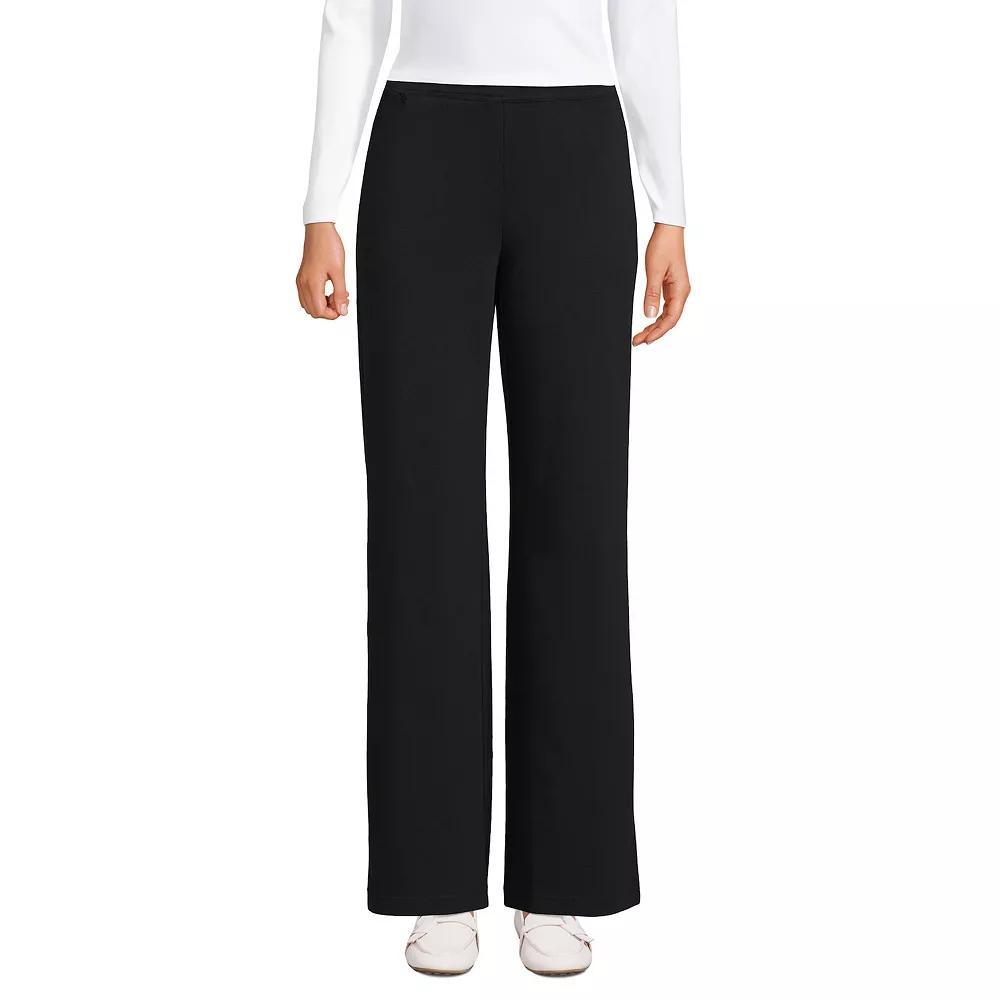 Women's Lands' End Starfish Mid Rise Wide Leg Pull On Pants, Size: Small, Grey Heather Product Image