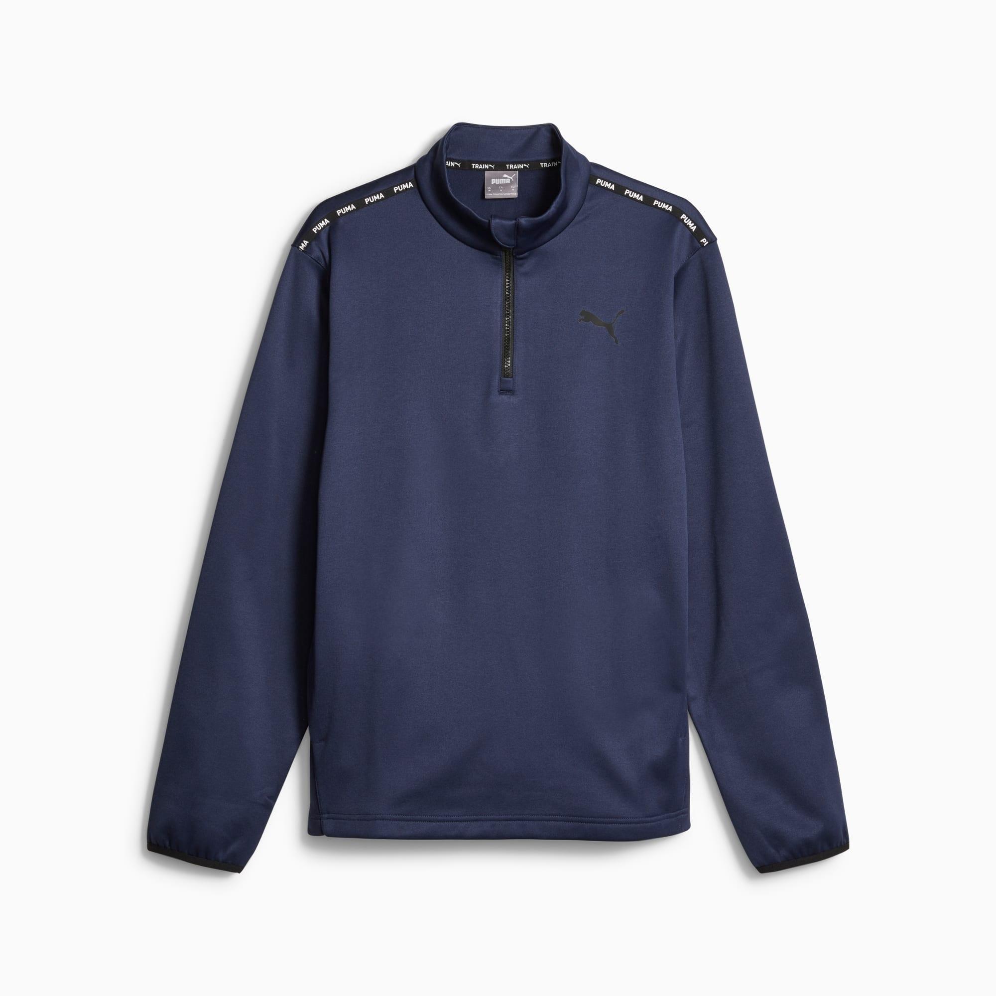 Puma Fit Men's Training PWRFleece Quarter-zip in Dark Blue Product Image