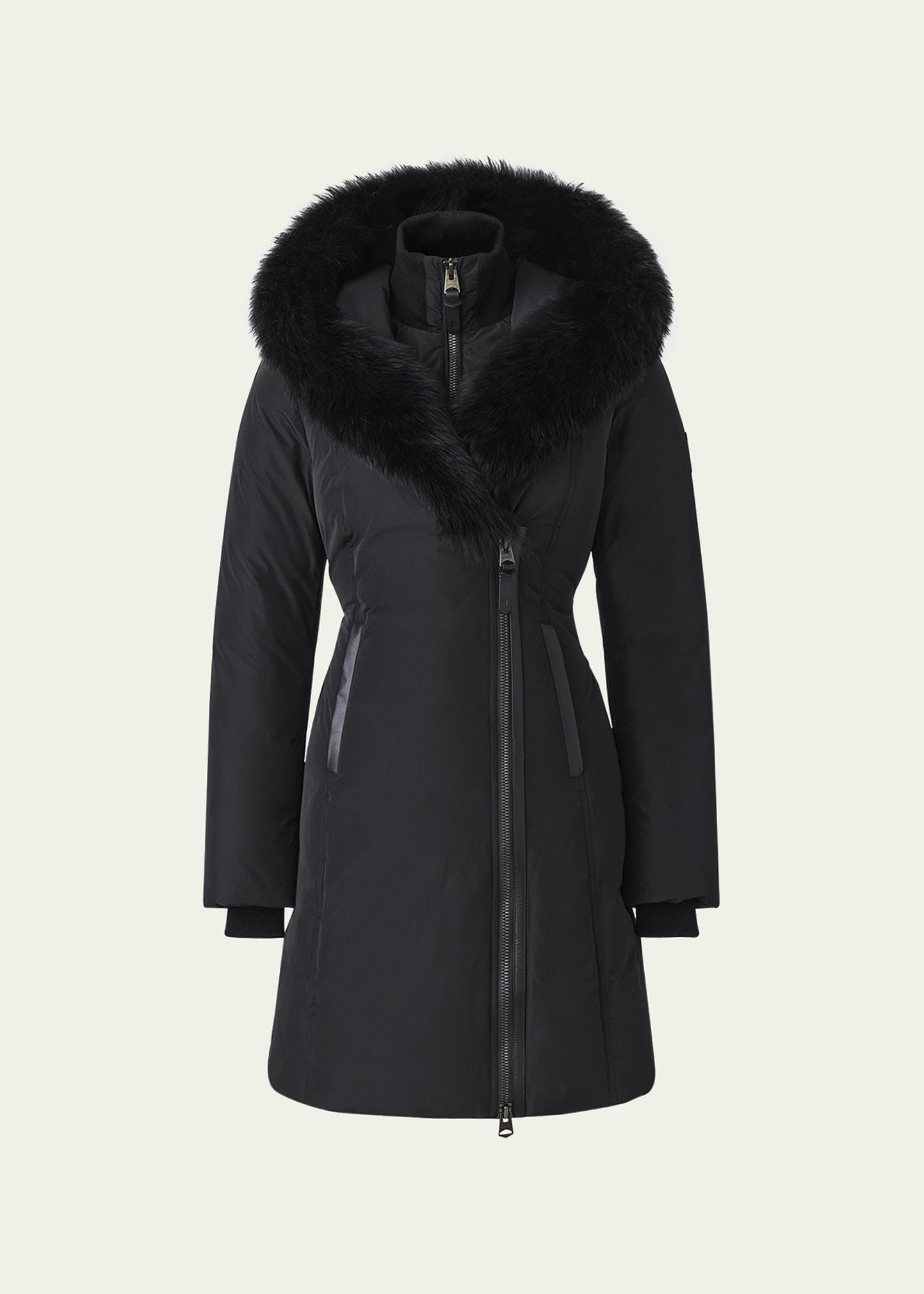 Mackage Kay Hooded Down Shearling Coat Product Image