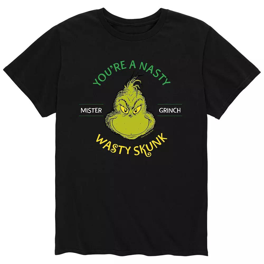 Mens Dr. Seuss The Grinch Youre A Nasty Wasty Skunk Tee Grey Product Image