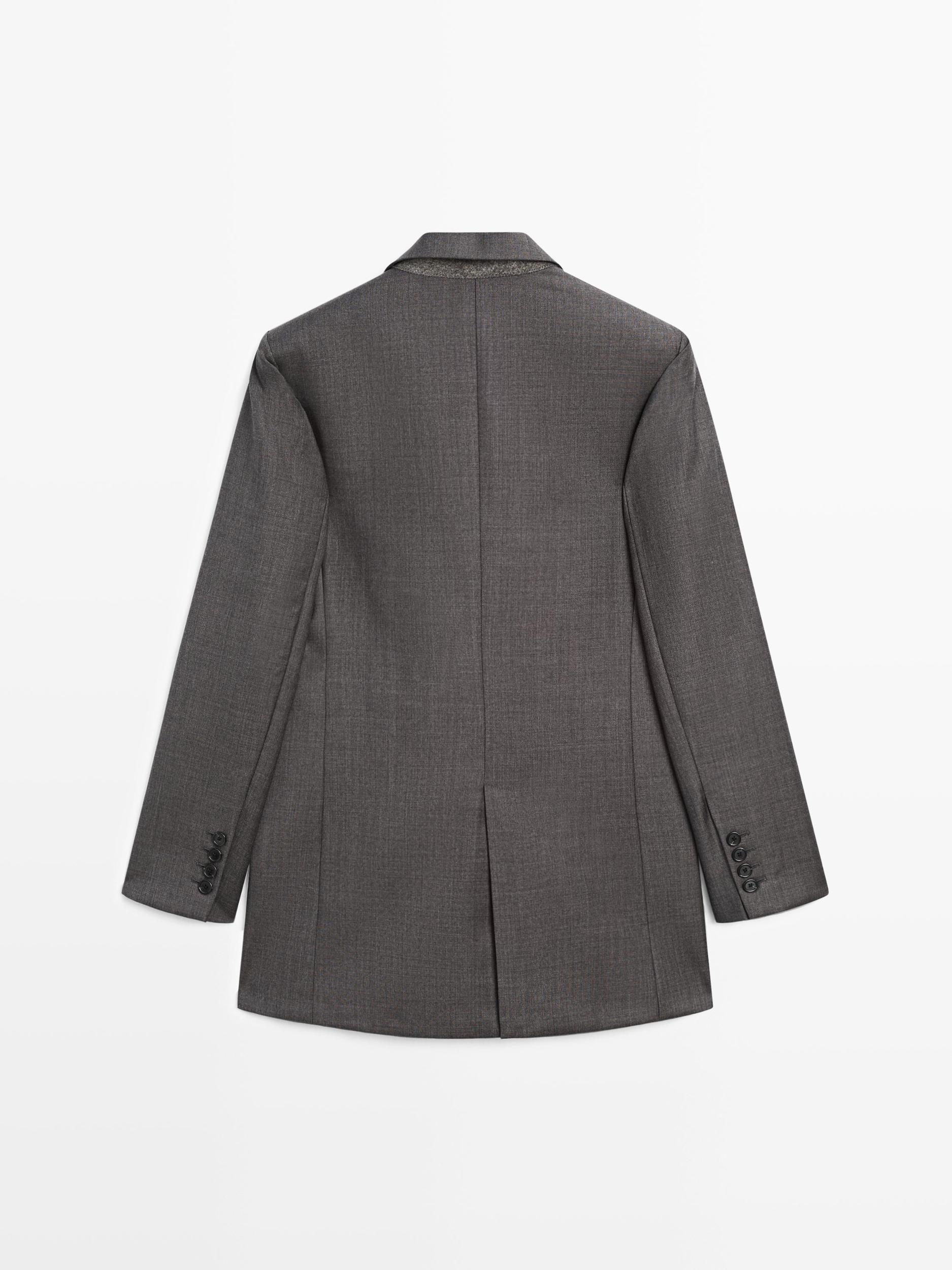 Wool blend blazer with gold buttons Product Image