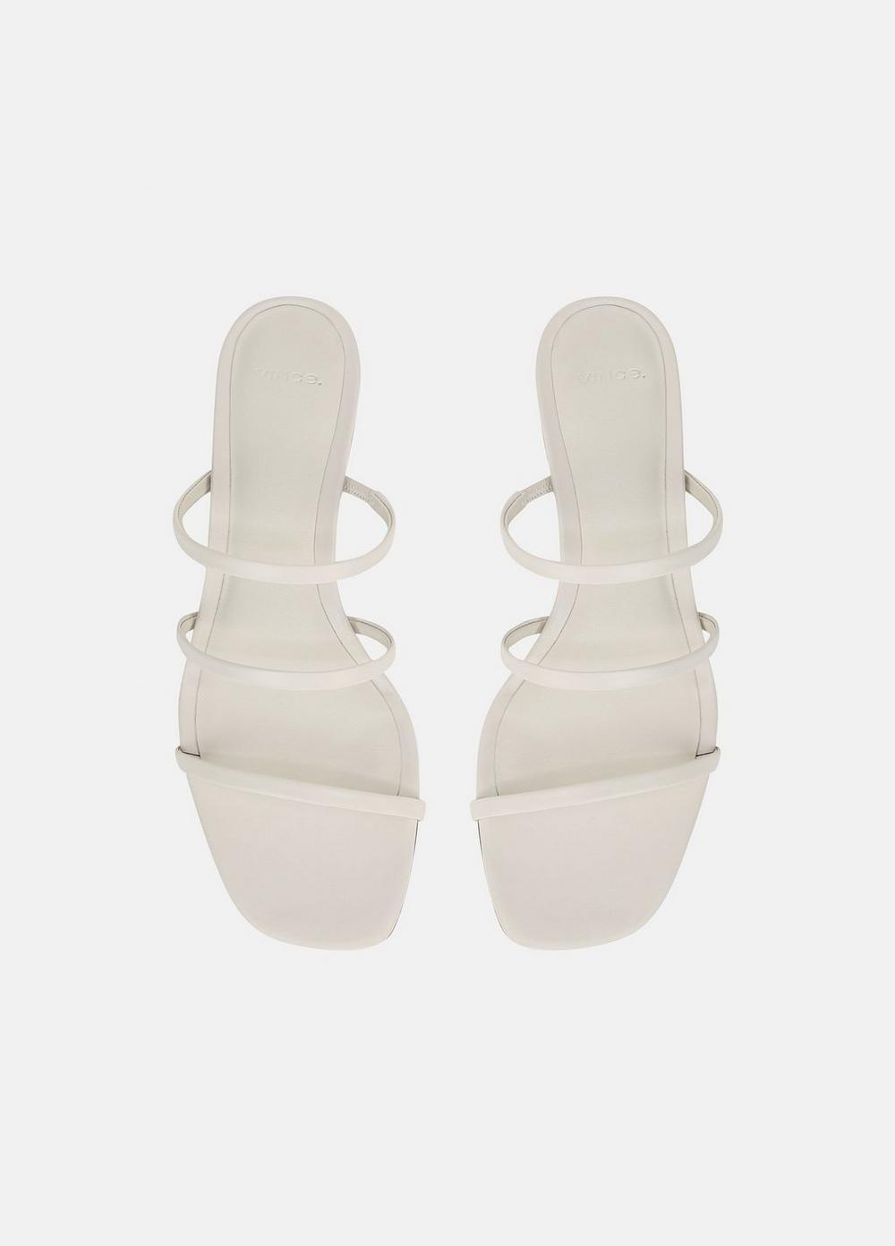 Womens Palm Springs Leather Heeled Sandal, White Stone, Size 9.5 Vince Product Image