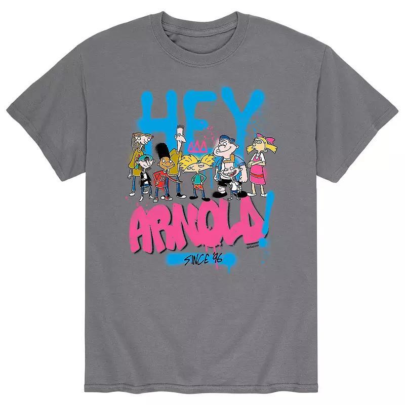 Mens Hey Arnold! Hey Arnold Pink Spray Paint Tee Product Image