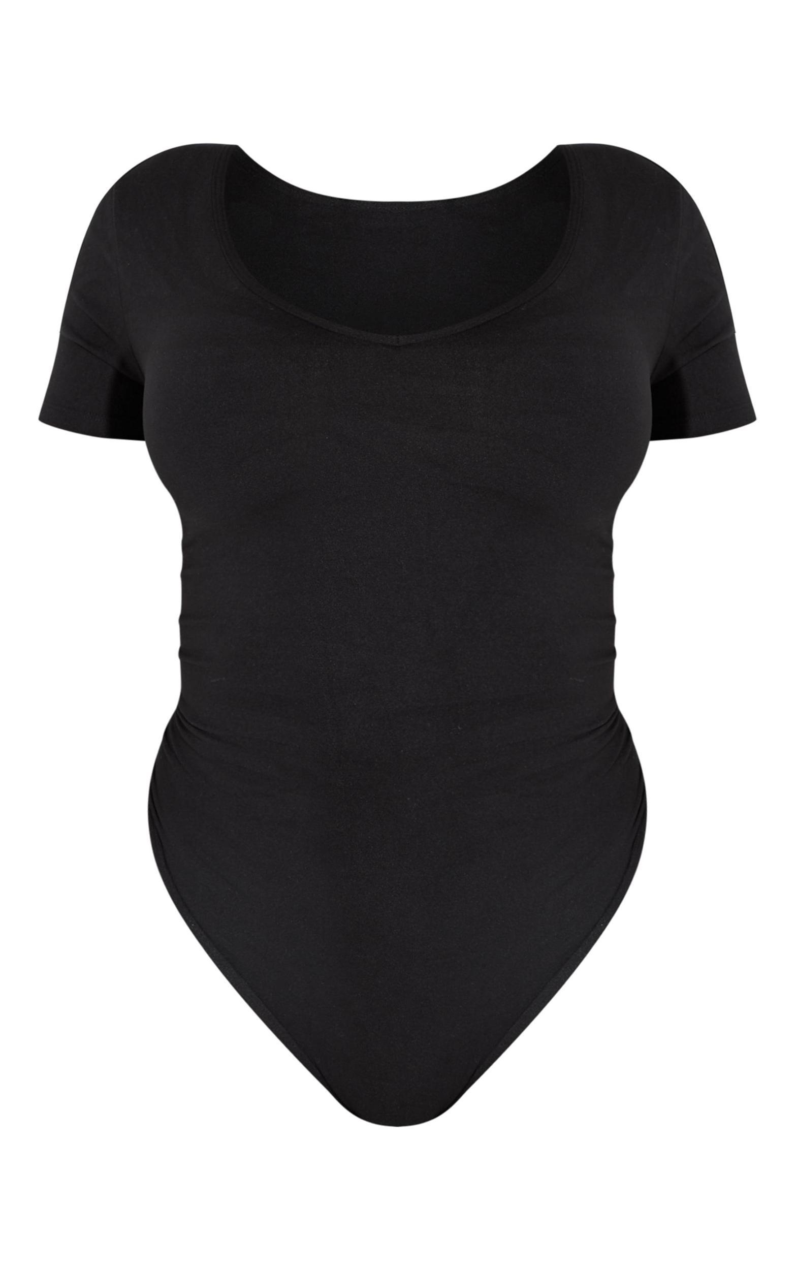 Shape Black Sculpted V Neck Short Sleeve Bodysuit Product Image