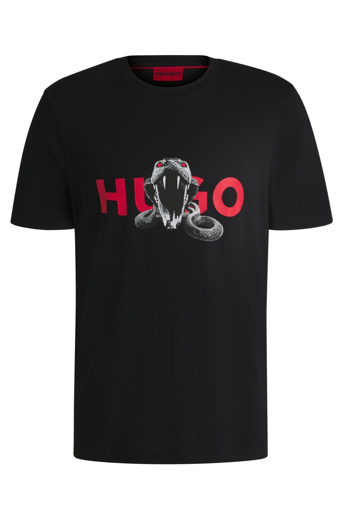 Oversize-fit T-shirt in cotton with animal graphic Product Image