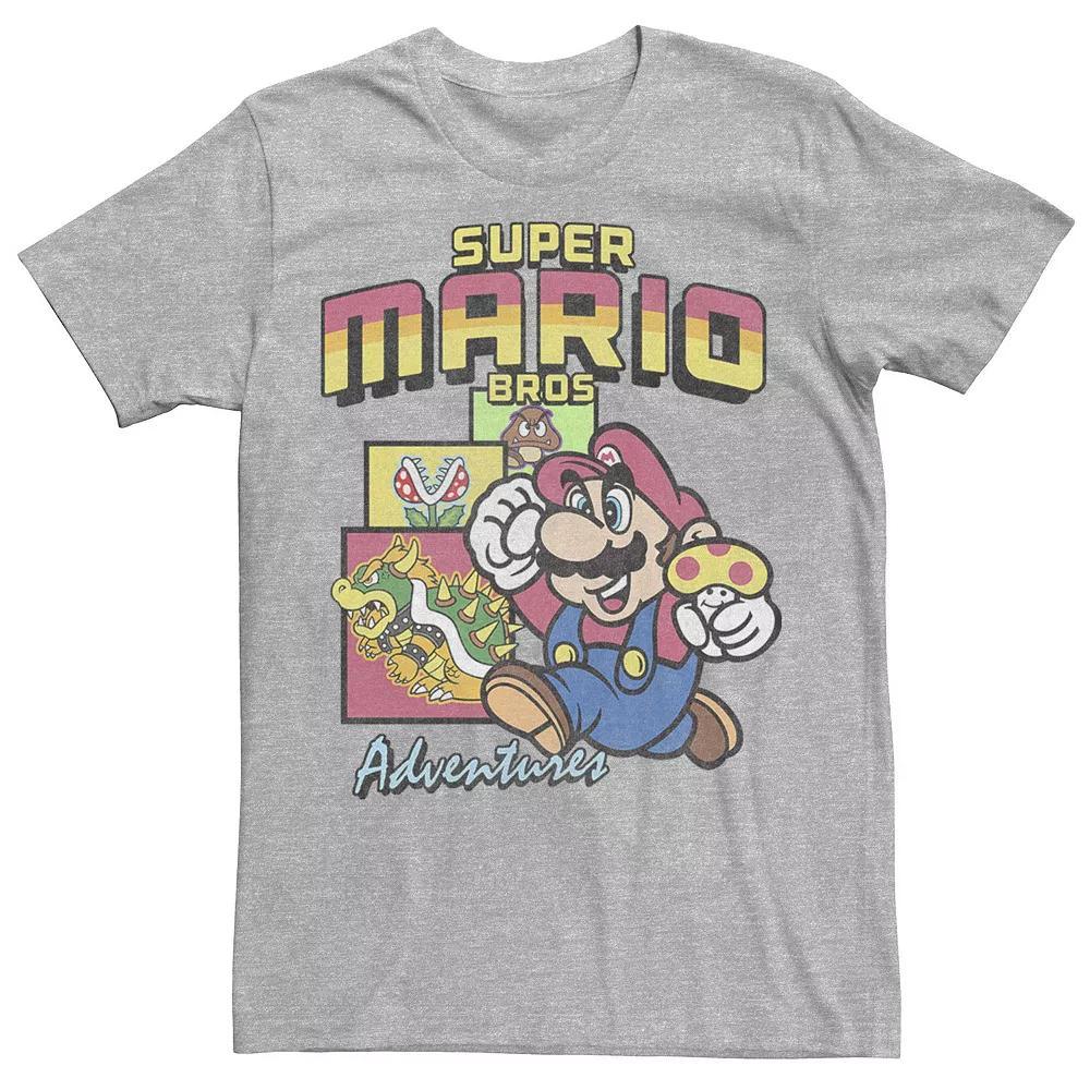 Men's Nintendo Super Mario Bros. Adventures Tee, Size: Small, Athletic Grey Product Image