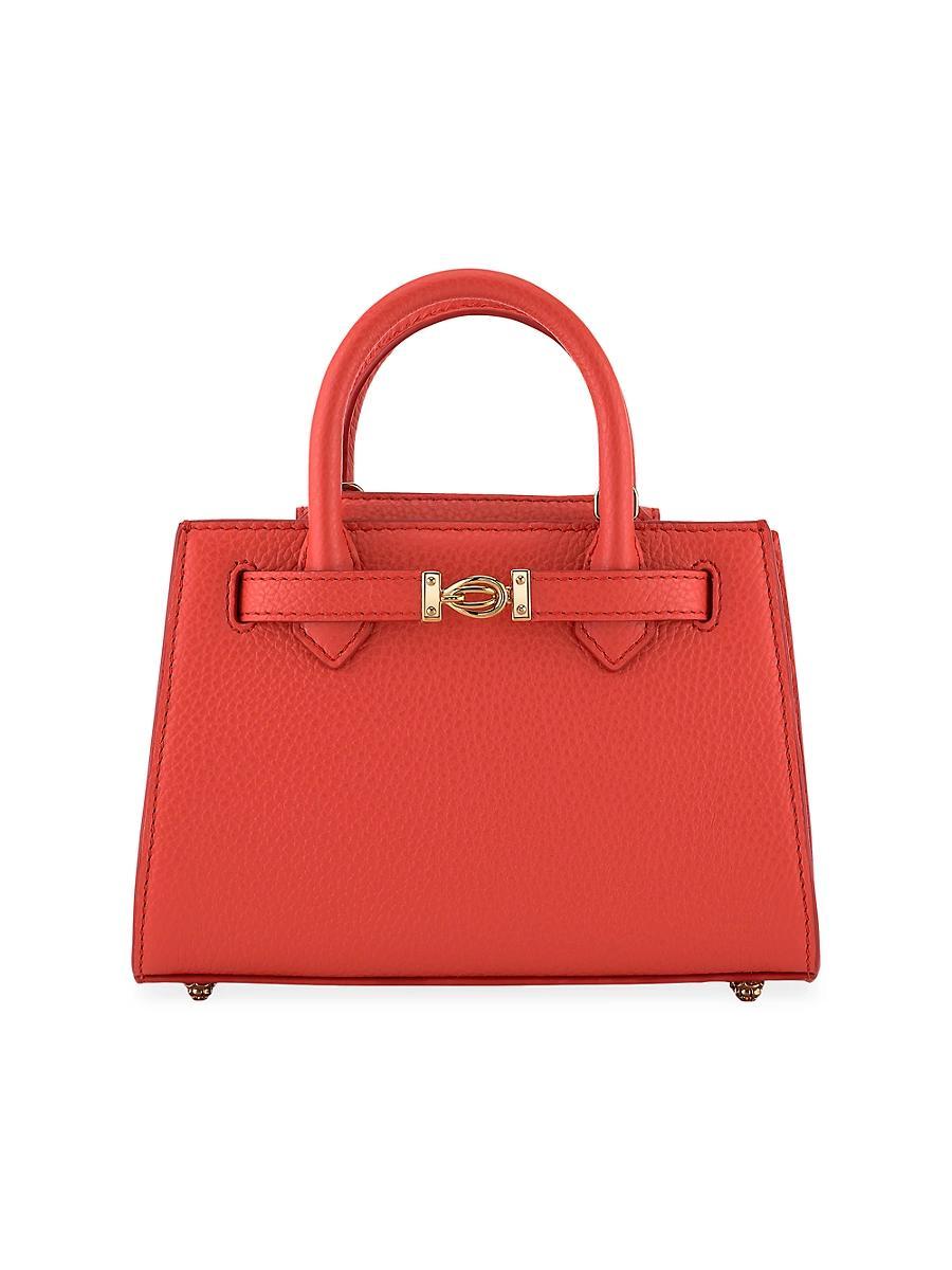Womens Winnie Top Handle Mini Bag in Pebbled Leather Product Image