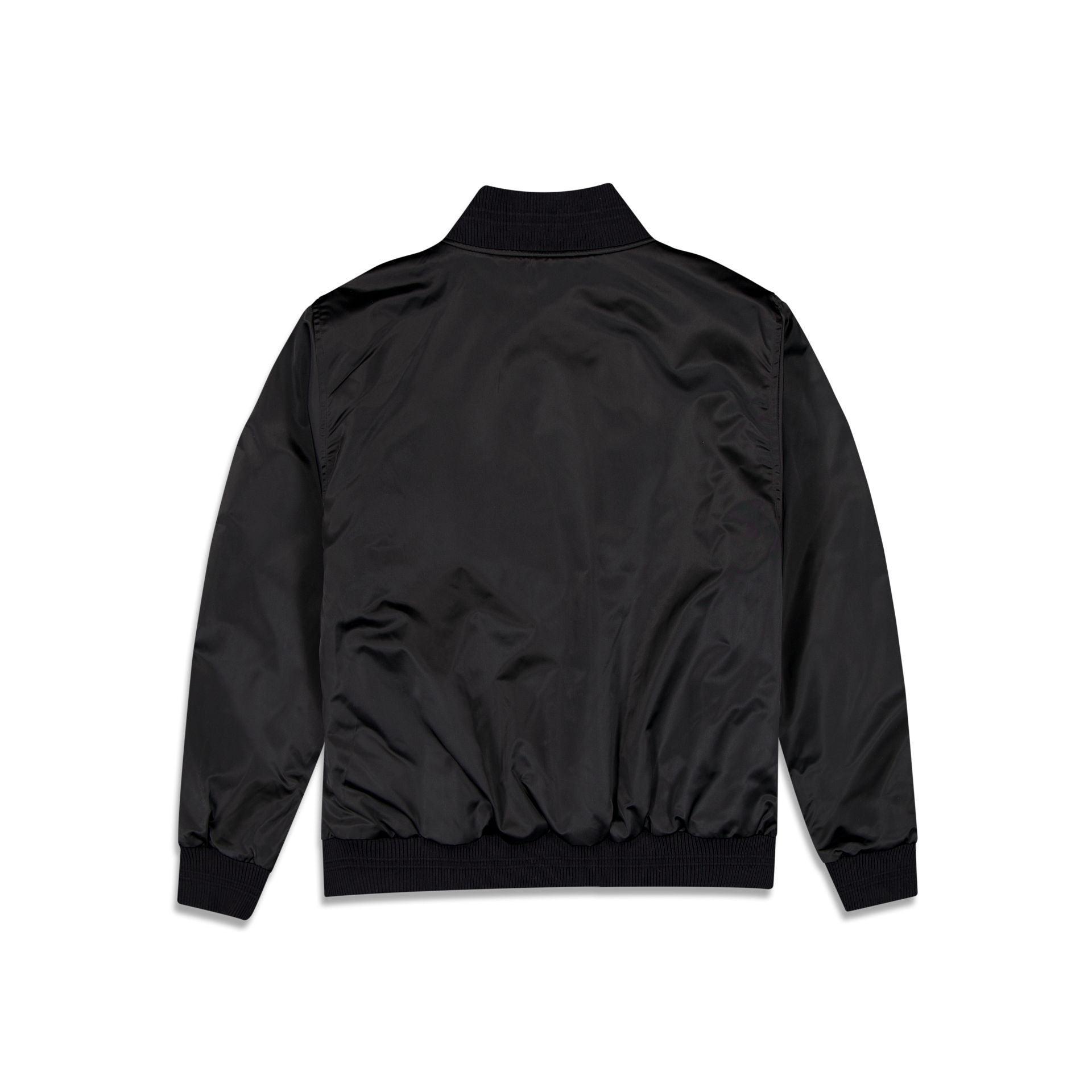 New Era Cap Essential Black Satin Bomber Jacket Male Product Image
