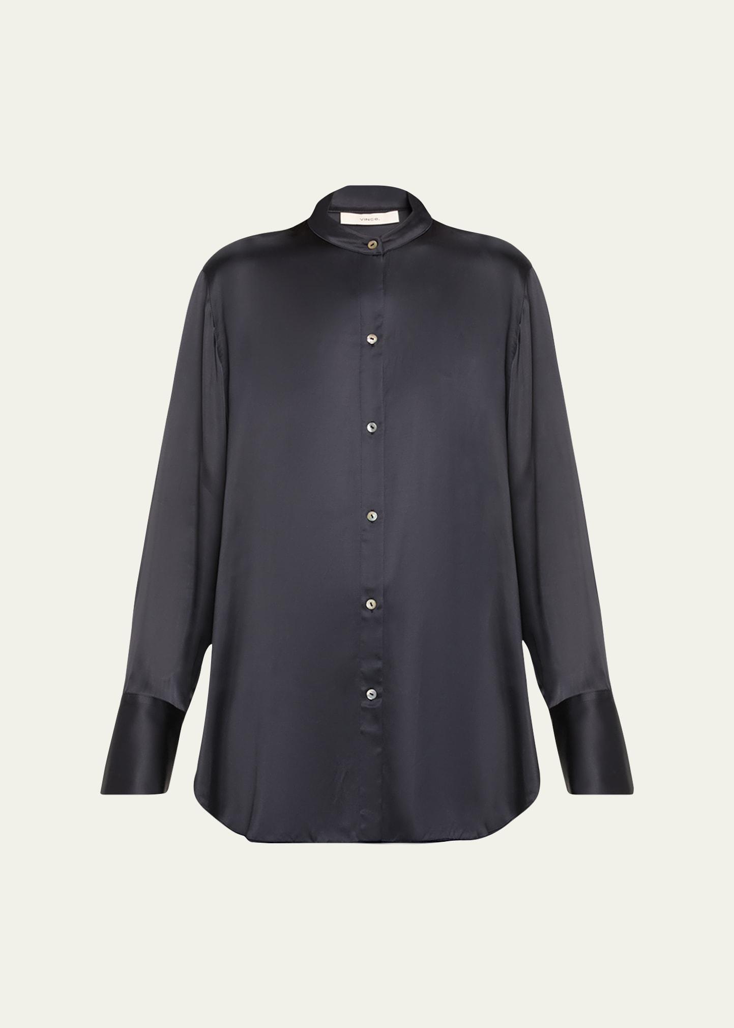 Womens Oversized Satin Blouse Product Image
