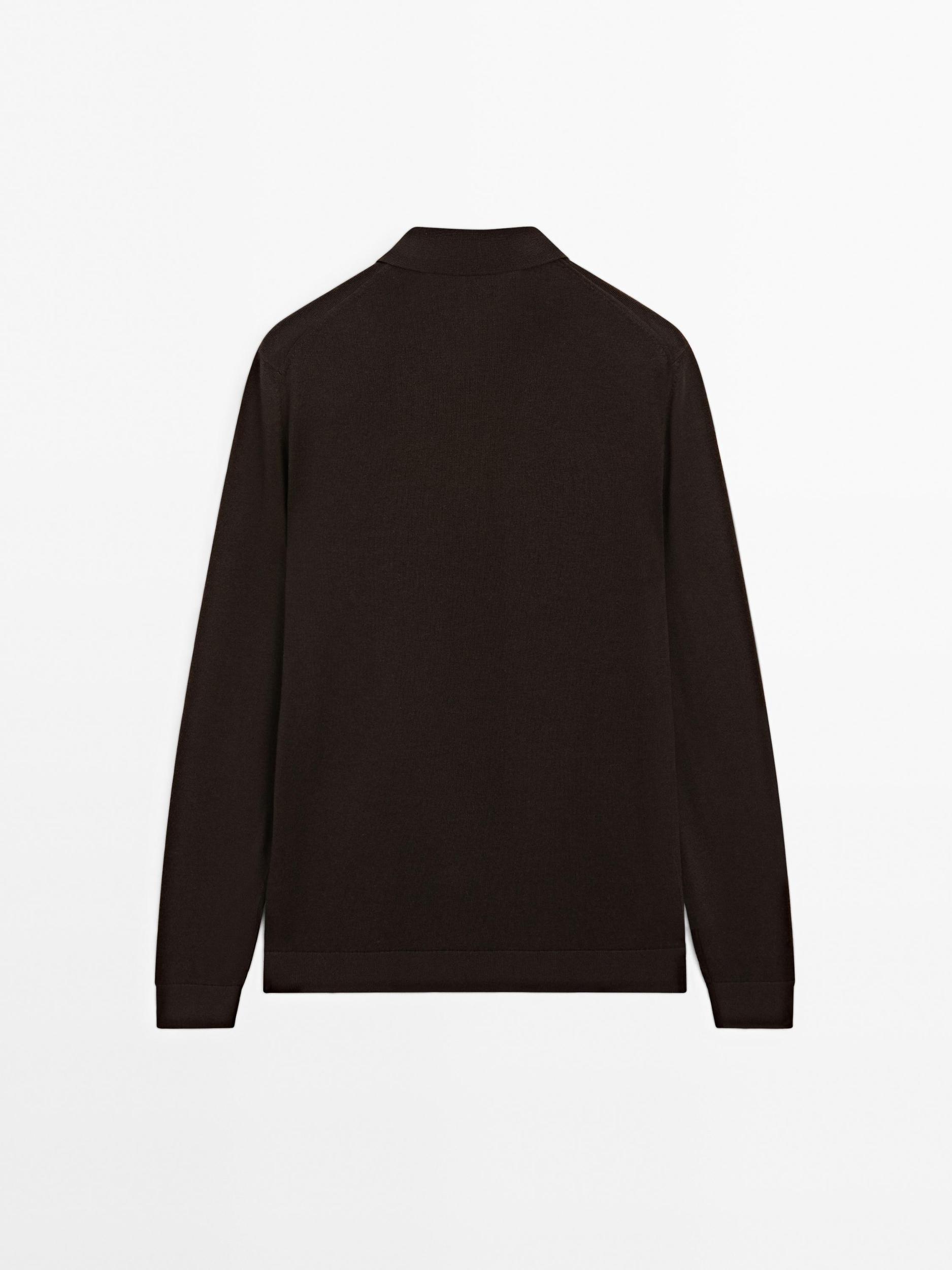 Knit polo sweater with zip Product Image
