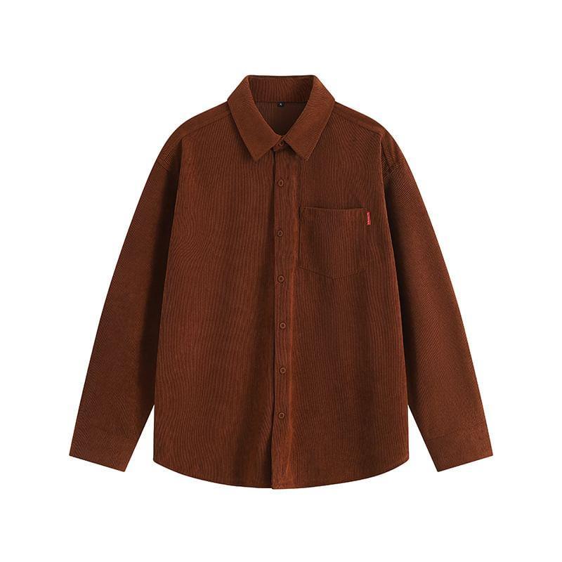 Corduroy Button-Up Shirt Jacket Product Image