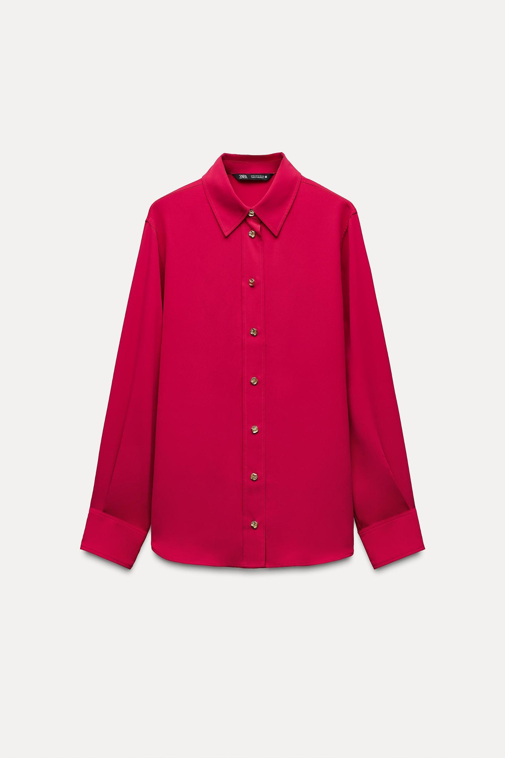 GOLD BUTTON FLOWY SHIRT Product Image
