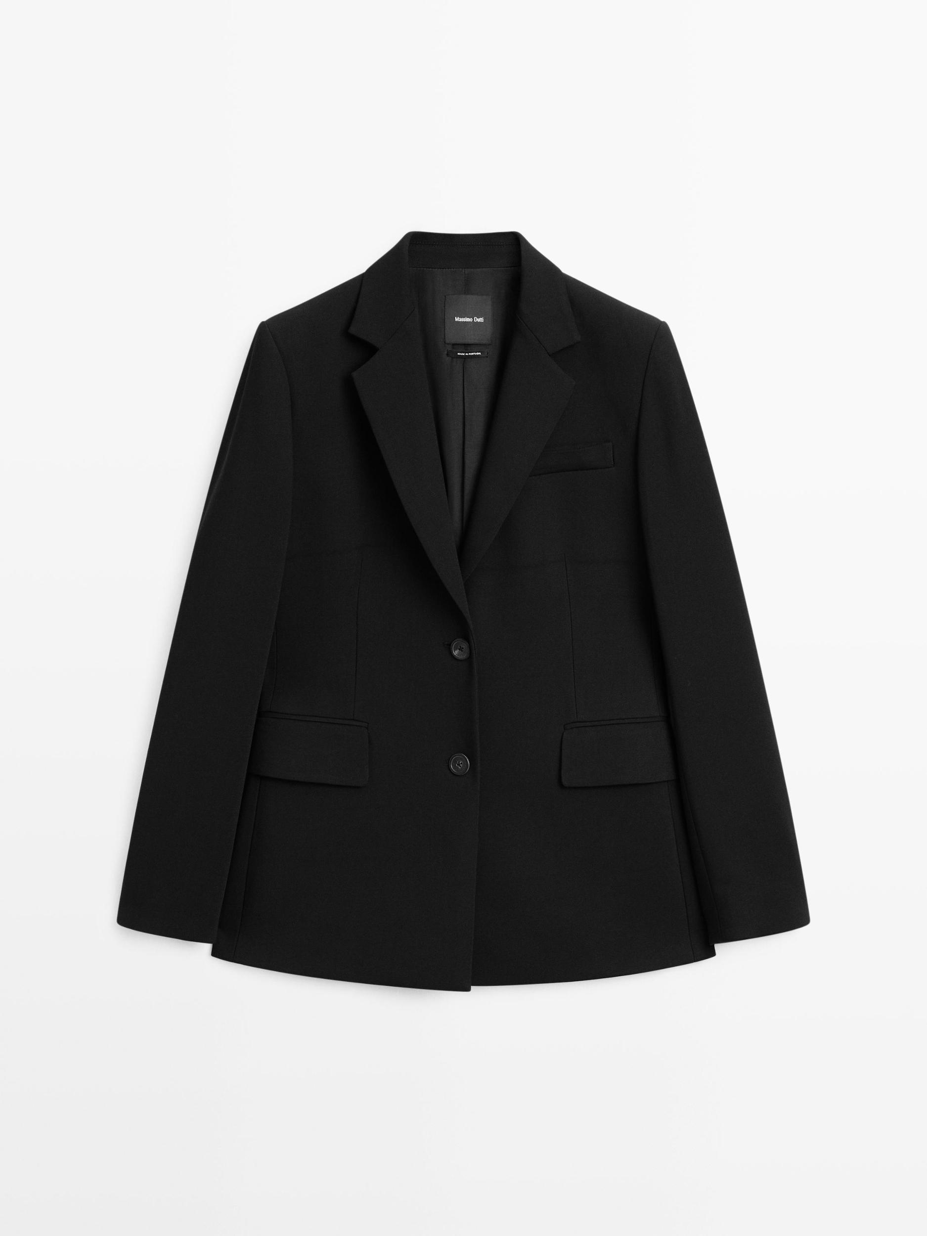 Two-button crepe blazer Product Image