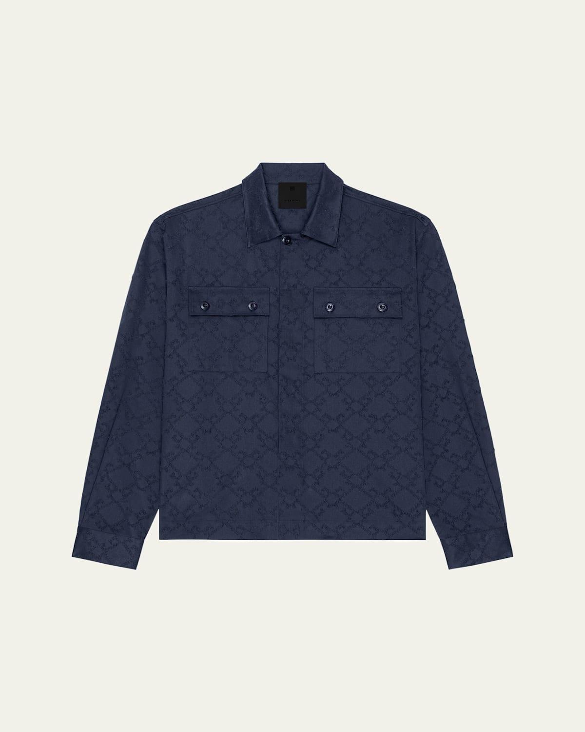 Men's Monogram Jacquard Button-Down Shirt Product Image