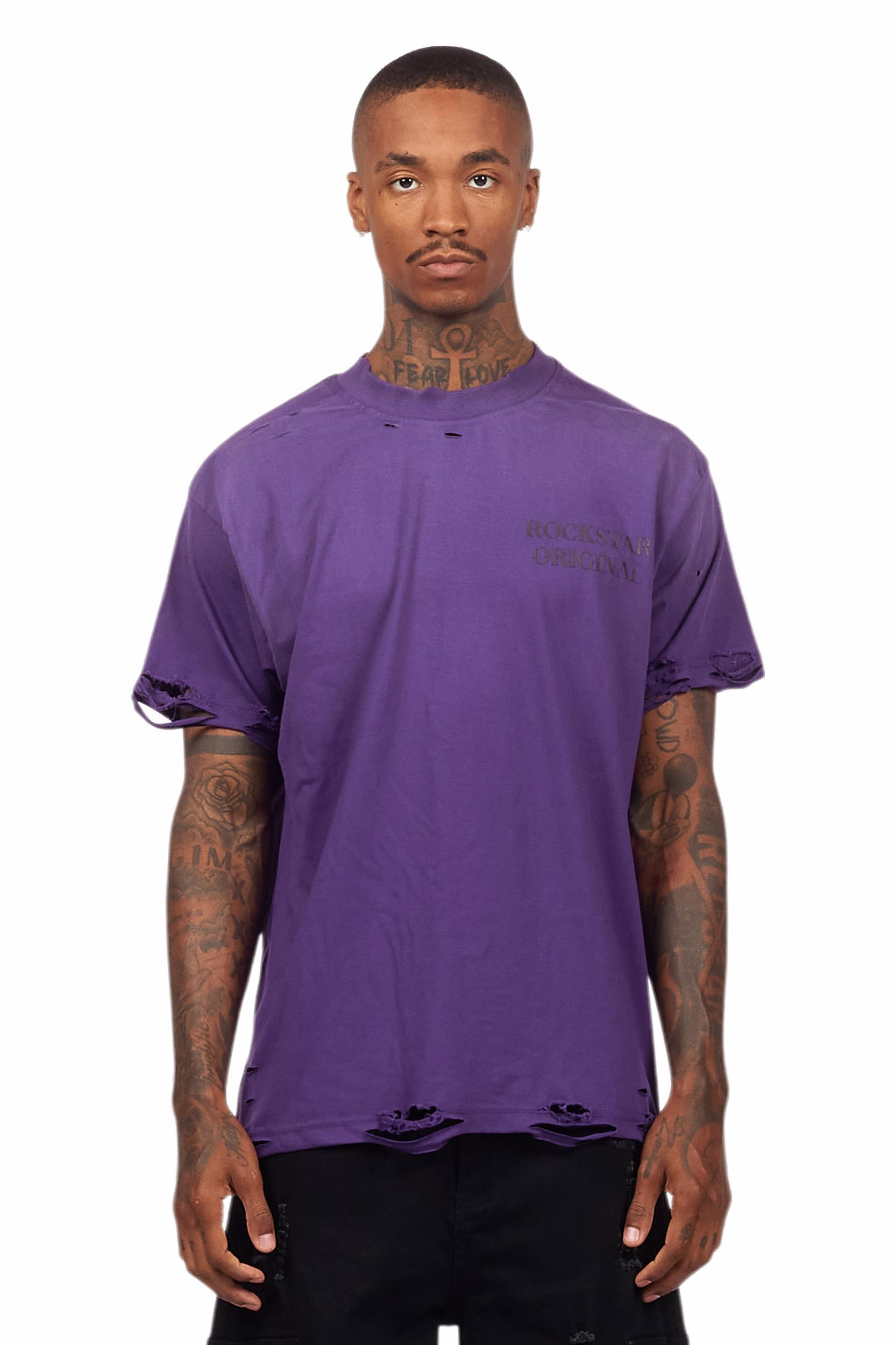 Drako Purple Oversized Graphic T-Shirt Male Product Image