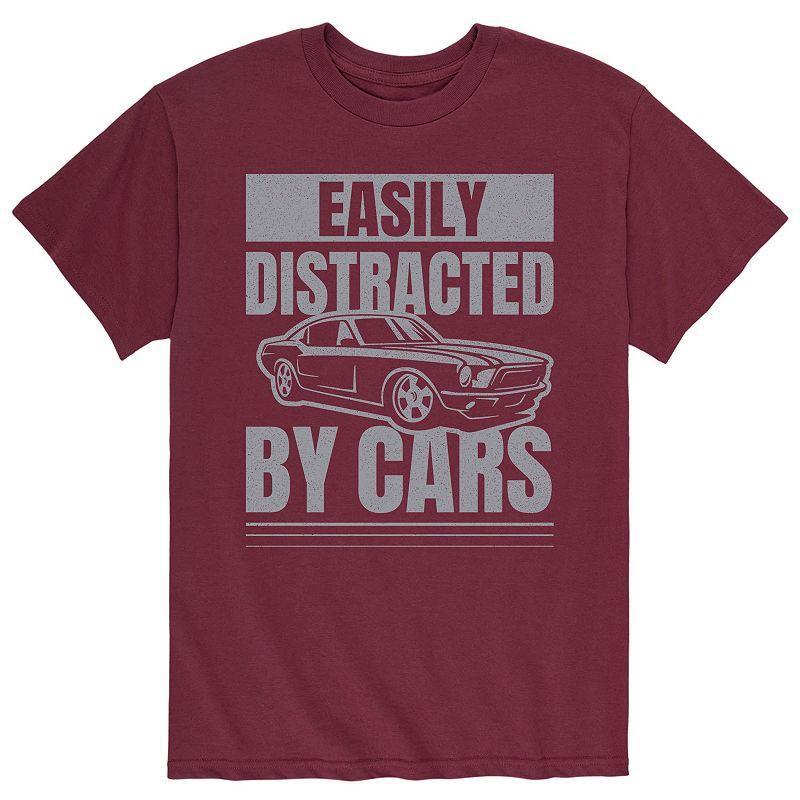 Men's Easily Distracted By Cars Tee, Size: XXL, Red Product Image