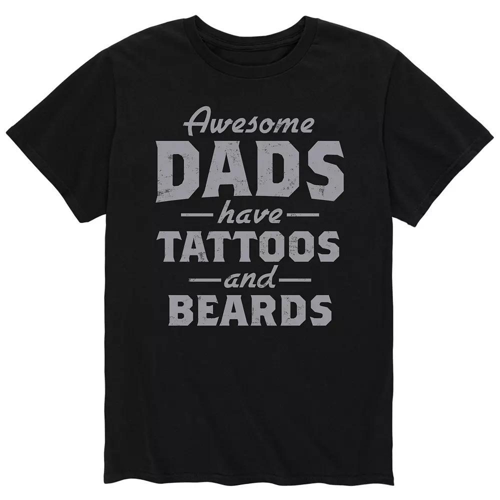 Mens Awesome Dads Tattoos Beards Tee Product Image