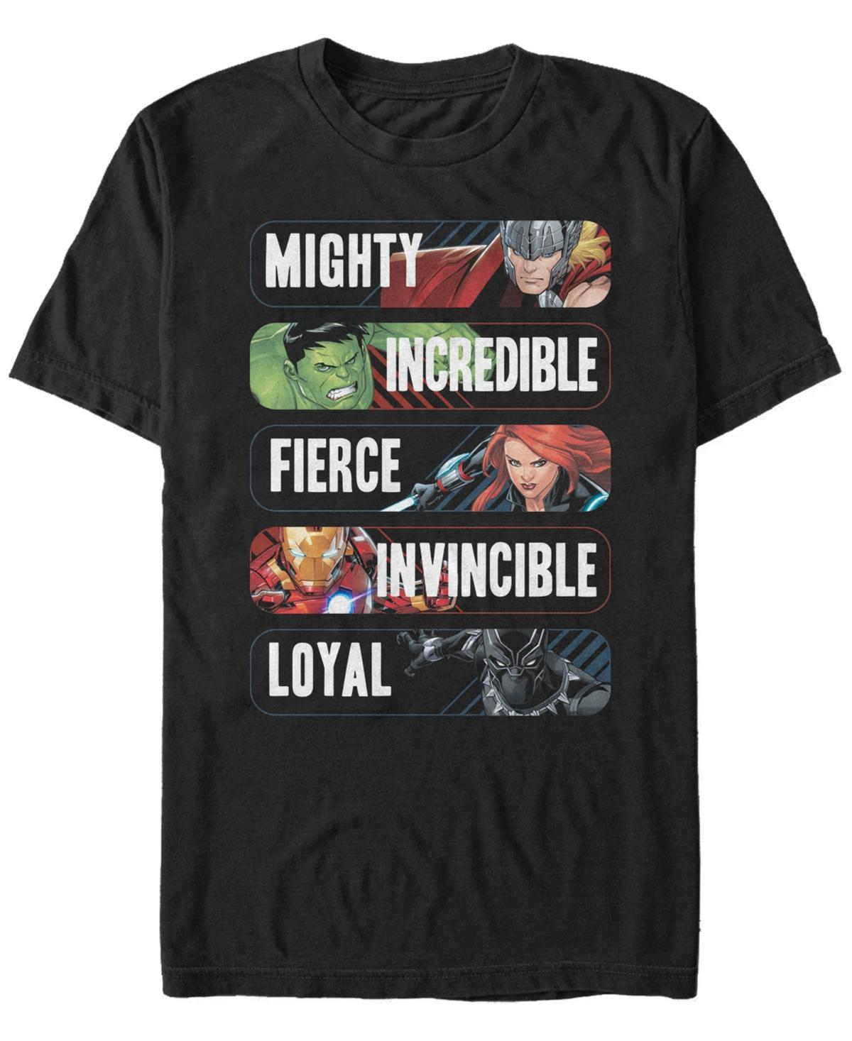 Men's Marvel's Avenger Hero Adjectives Group Shot Tee, Size: XXL, Black Product Image