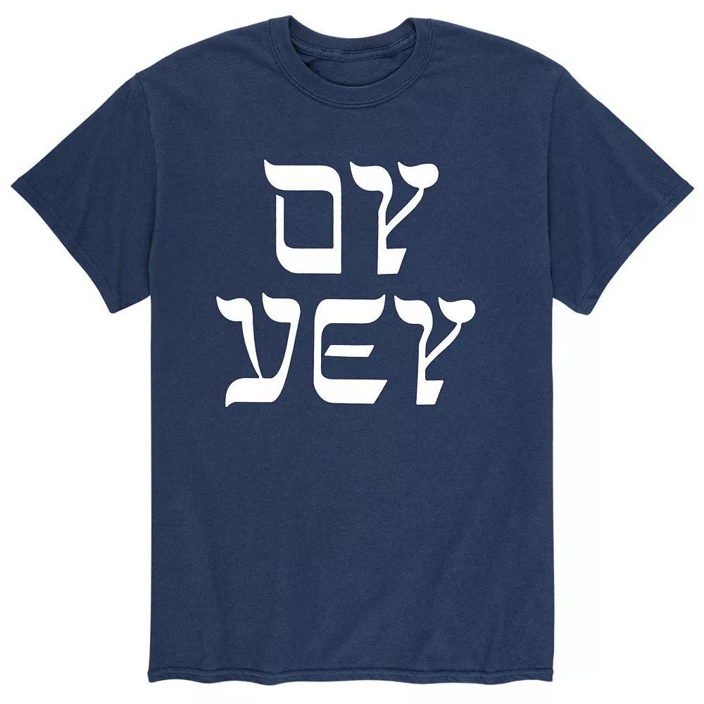 Mens Hanukkah Oy Vey Tee Blue Product Image