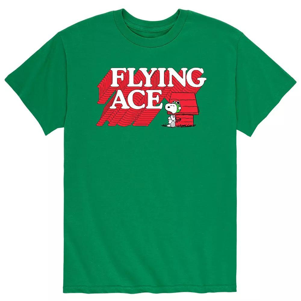 Men's Peanuts Snoopy Flying Ace Tee, Size: Small, Green Product Image