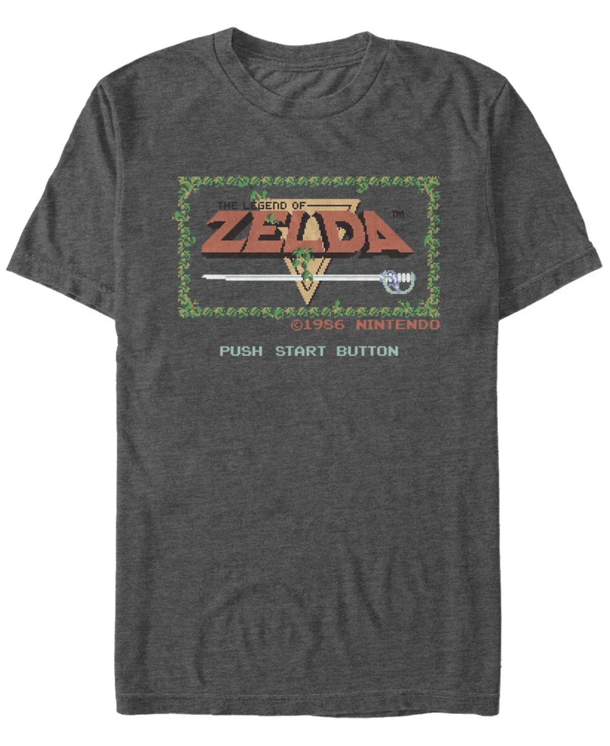 Men's Legend of Zelda Original Title Screen Retro Tee, Size: Small, Grey Heather Product Image