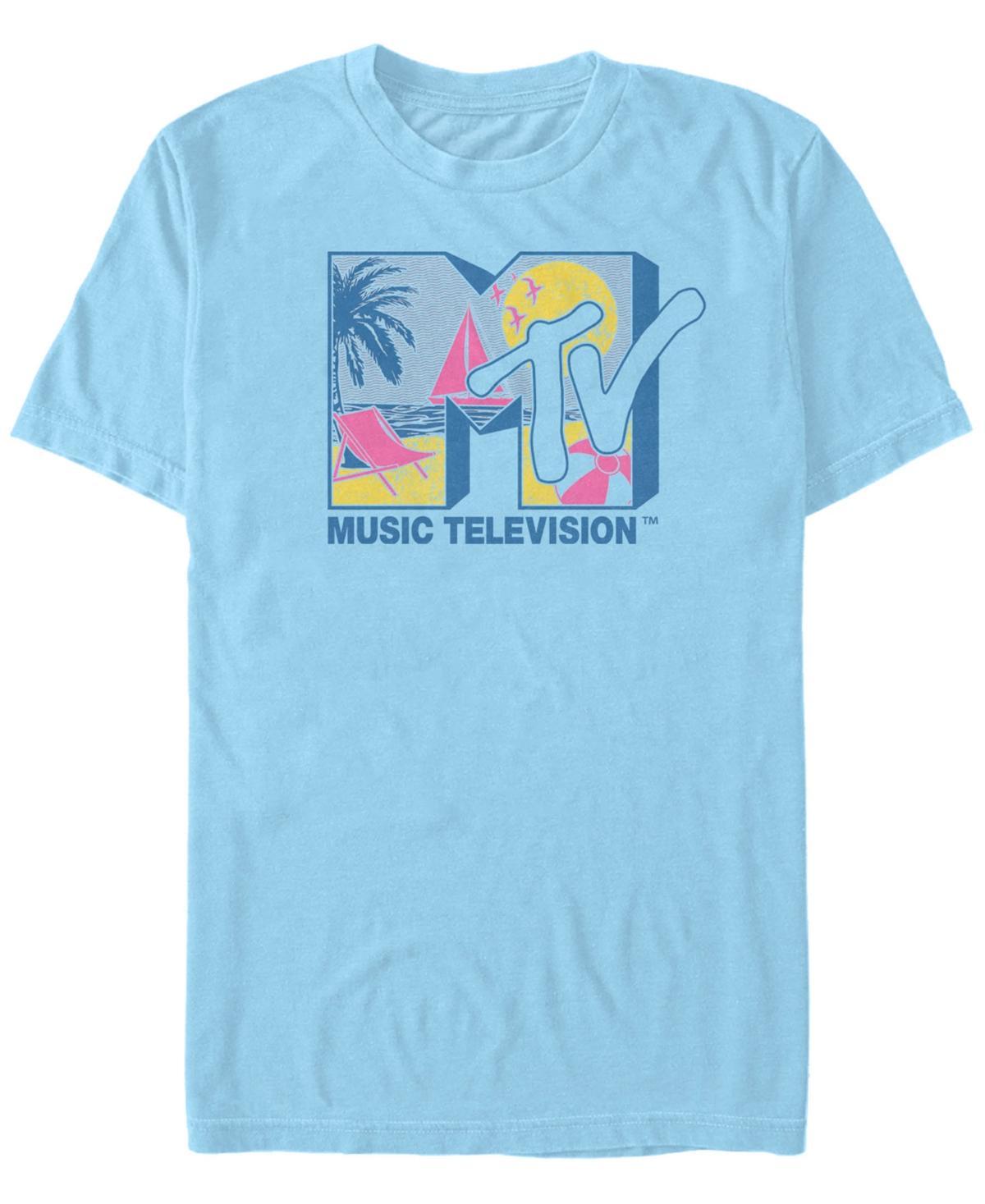 Mens MTV Retro Tropical Beach Logo Short Sleeve Tee Product Image