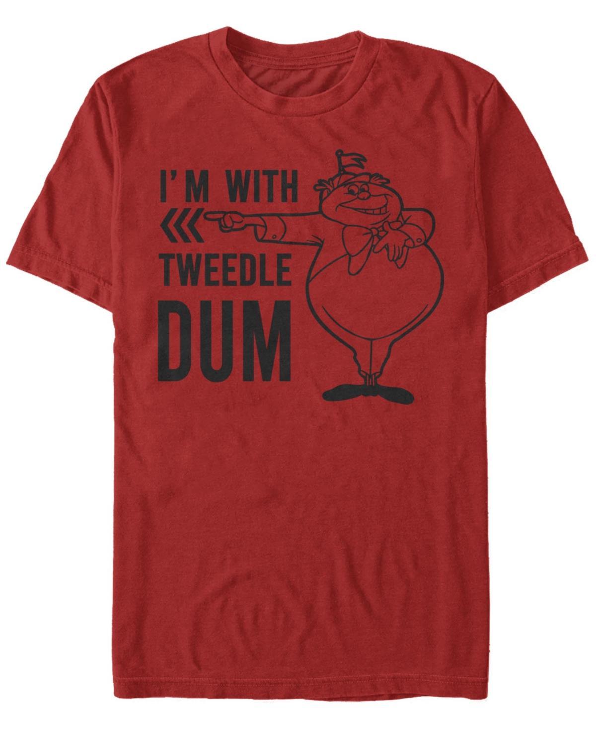 Disney's Alice In Wonderland "I'm With Tweedle Dum" Men's Line Art Tee, Size: XL, Red Product Image