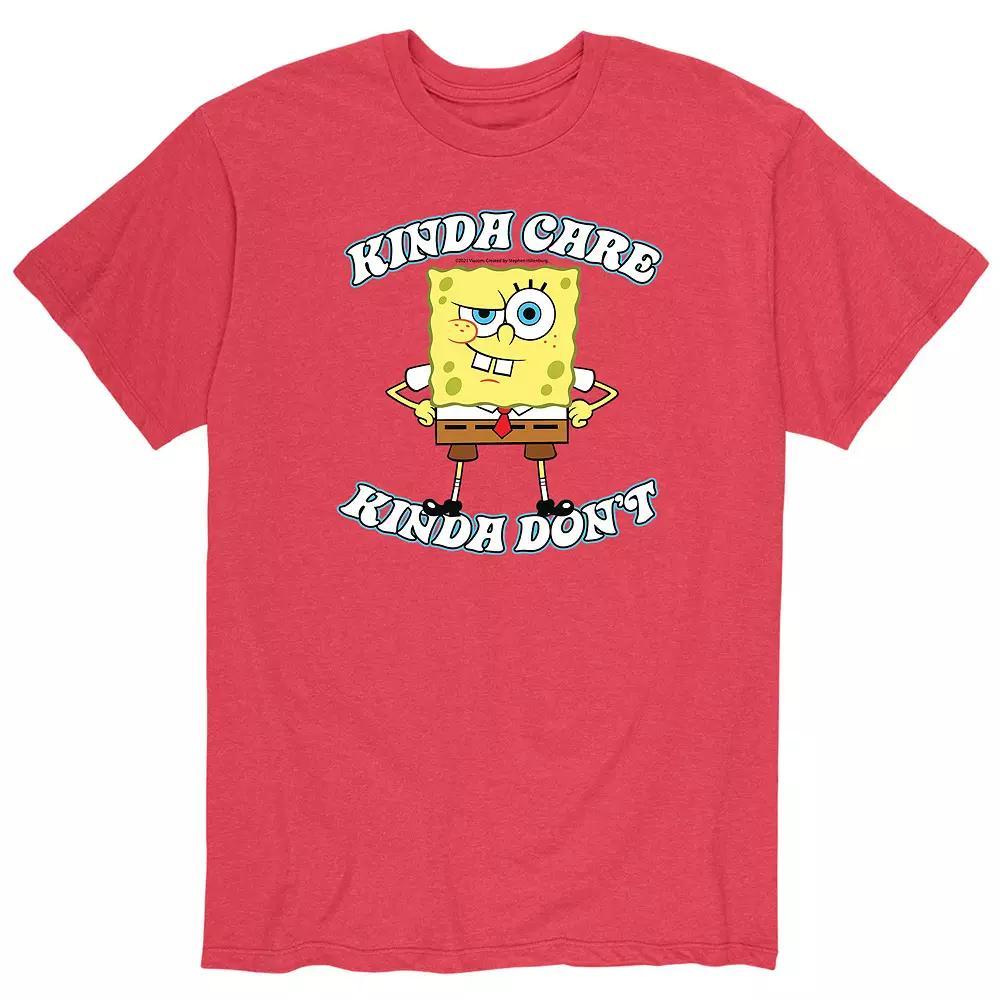 Men's SpongeBob Kinda Care Tee, Size: XXL, Red Product Image