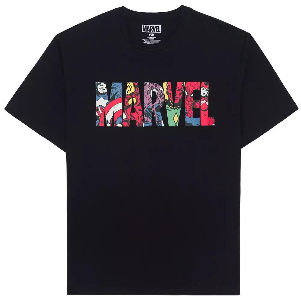 Big & Tall Marvel Characters Logo Graphic Tee, Men's, Size: Large Tall, Black Product Image