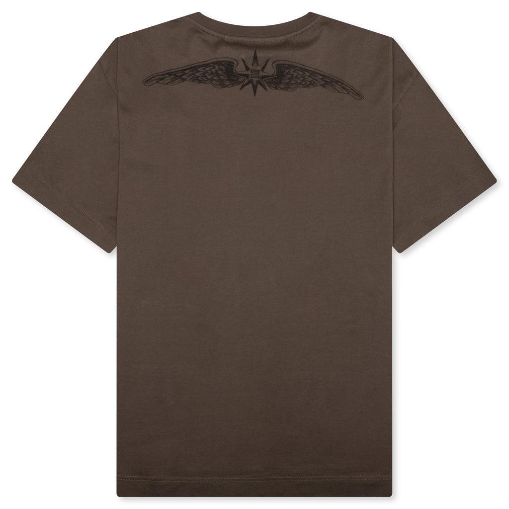 Wings Cotton T-Shirt - Khaki Male Product Image