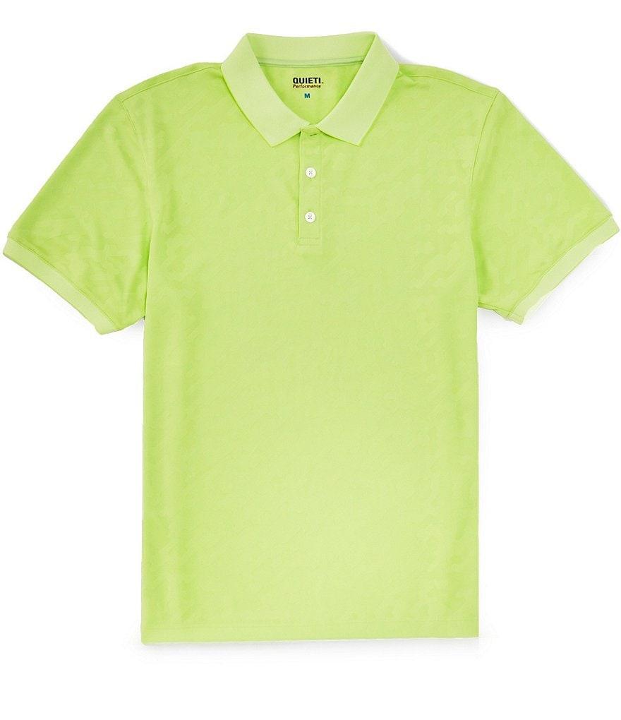 Quieti Solid Jacquard Short Sleeve Polo Shirt Product Image