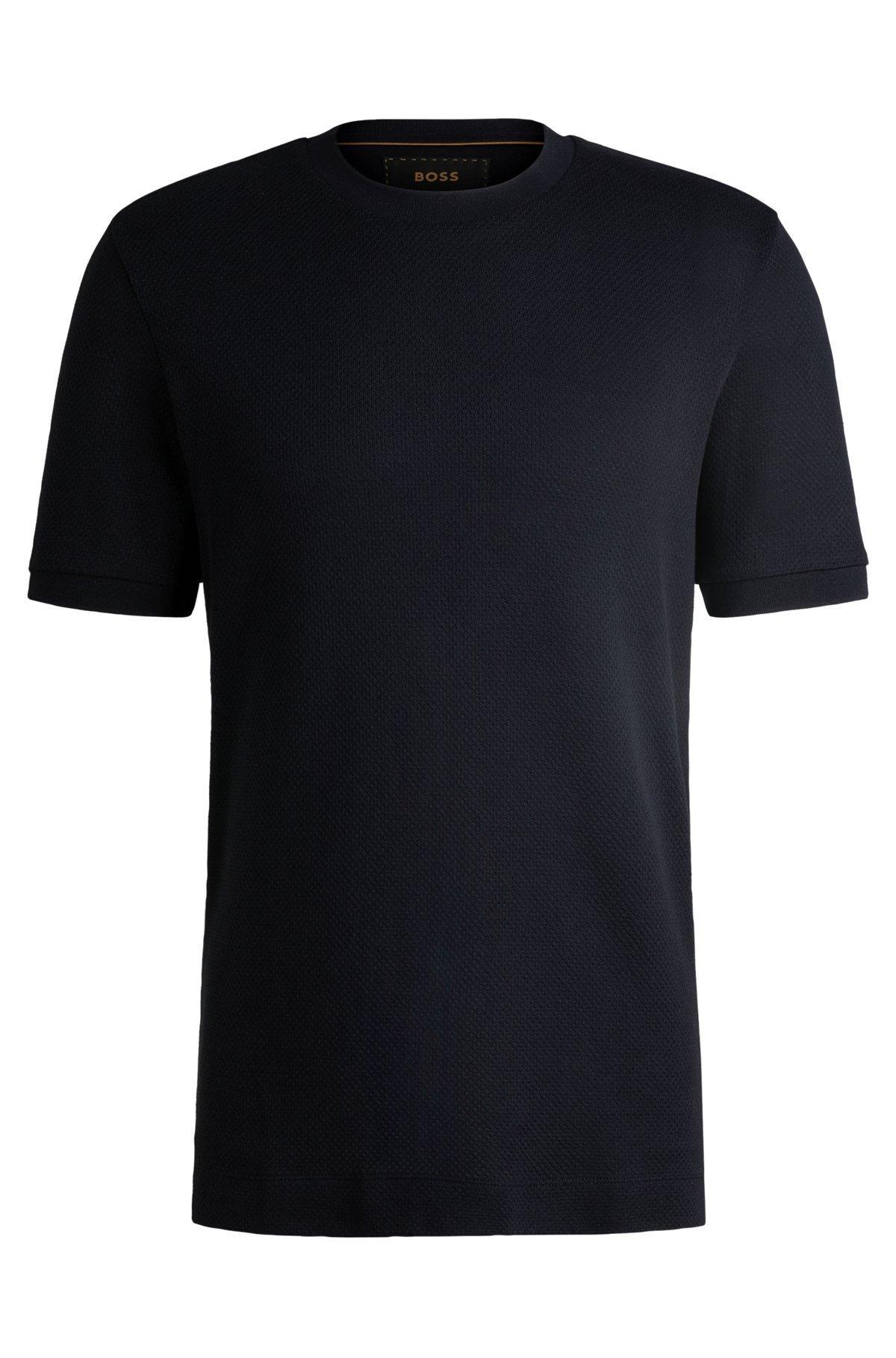 Bubble-structure T-shirt in cotton and silk Product Image