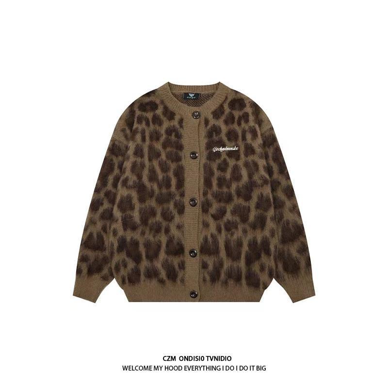 Crew Neck Patterned Cardigan Product Image