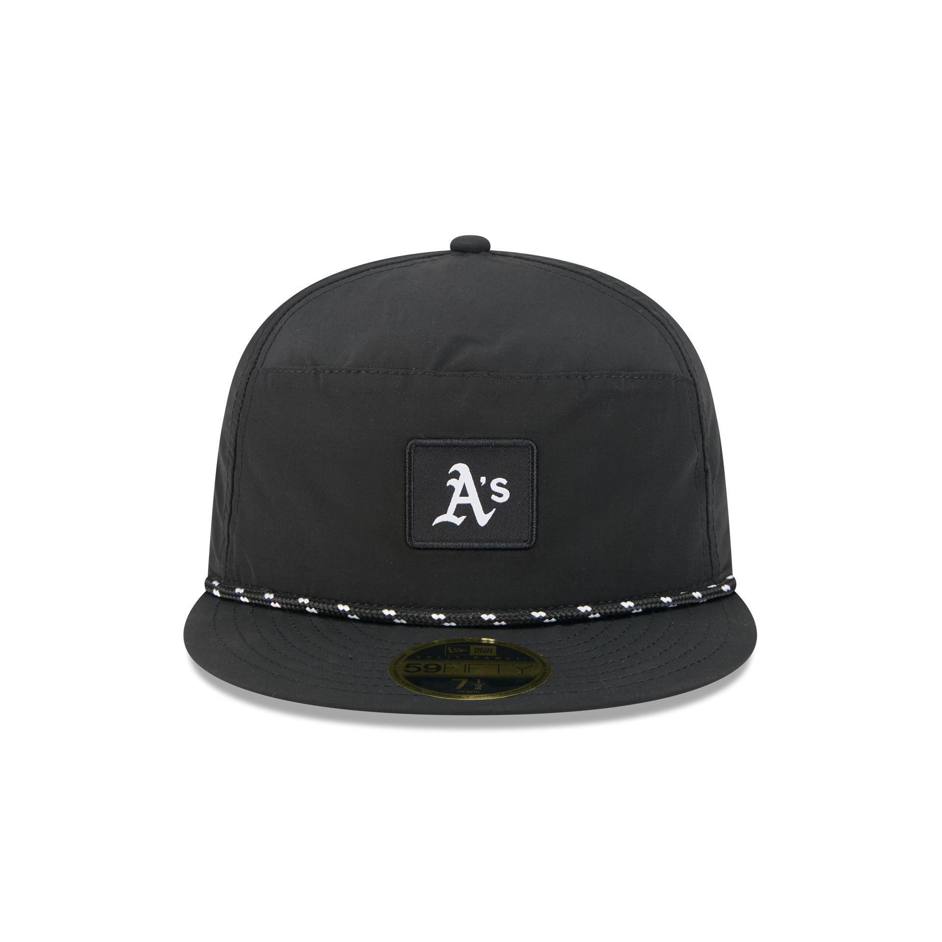 New York Mets Black Poly Rope Split Panel 59FIFTY Fitted Hat Male Product Image