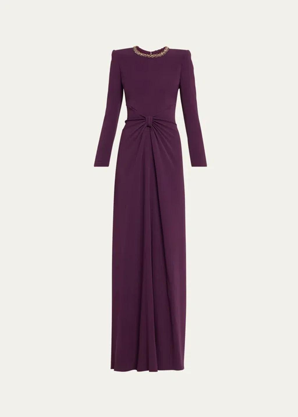 Sunday crystal-embellished crepe gown Product Image