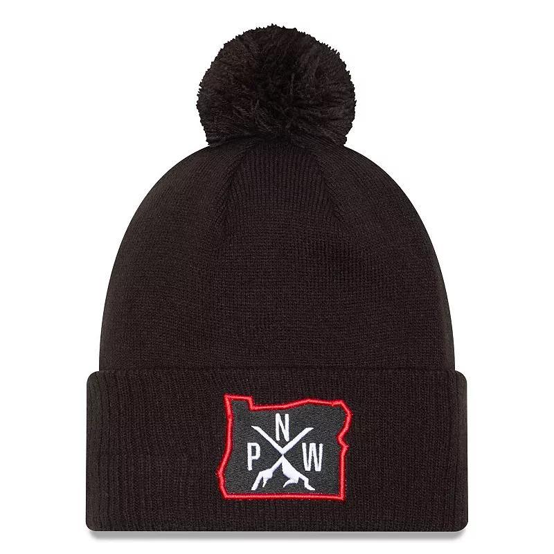 Mens New Era Portland Trail Blazers 2024/25 City Edition Cuffed Knit Hat with Pom Product Image