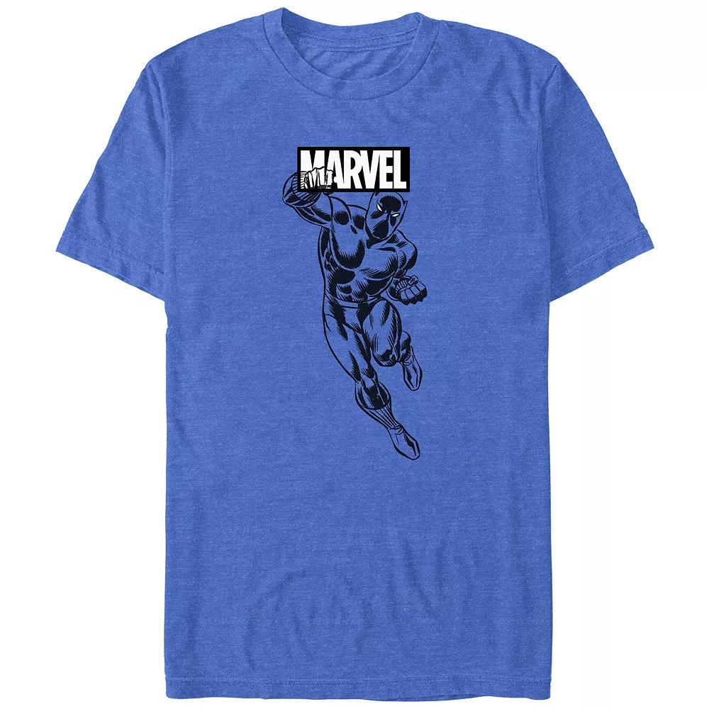 Big & Tall Marvel Black Panther Punch Poster Graphic Tee, Men's, Size: 3XL, Royal Grey Product Image