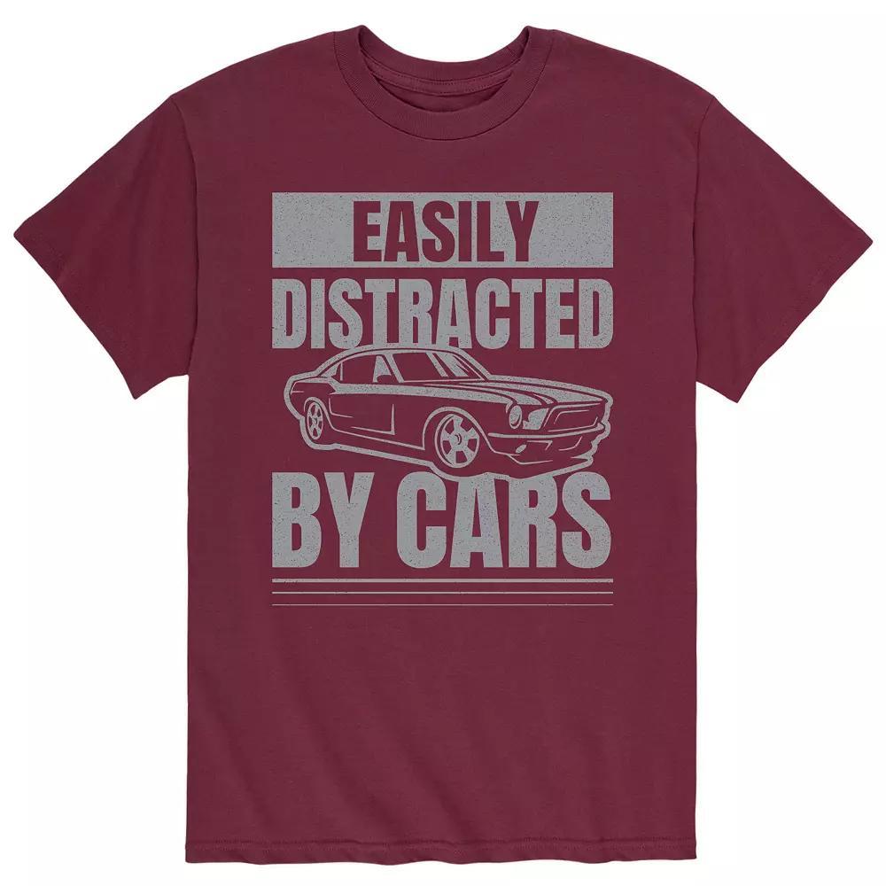 Men's Easily Distracted By Cars Tee, Size: XXL, Red Product Image