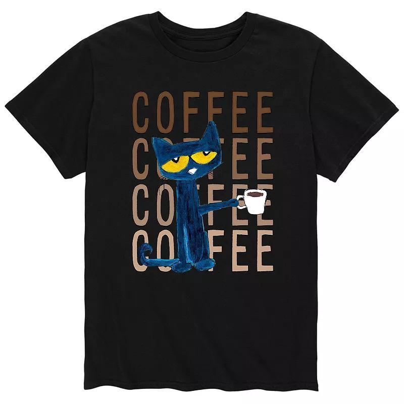 Men's Pete The Cat Coffee Repeated Tee, Size: Medium, Grey Product Image