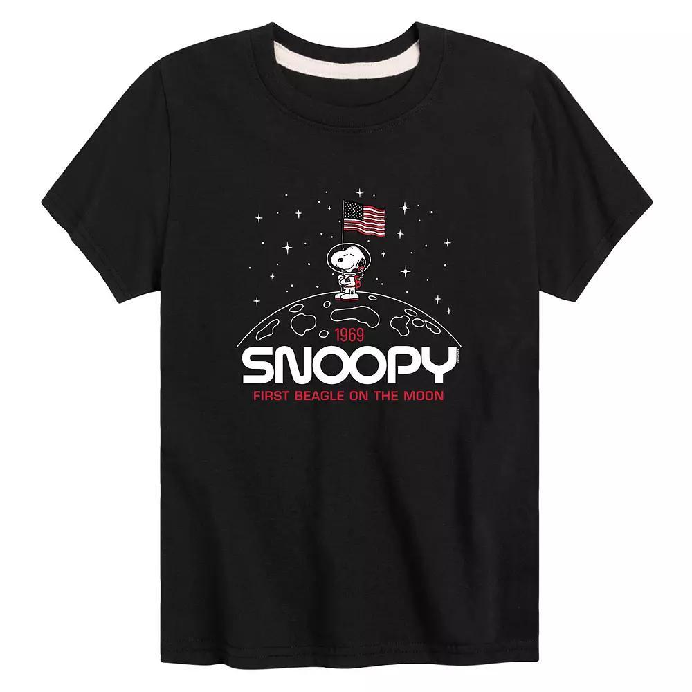 Boys 8-20 Peanuts Snoopy Flag Moon Graphic Tee, Boys Product Image