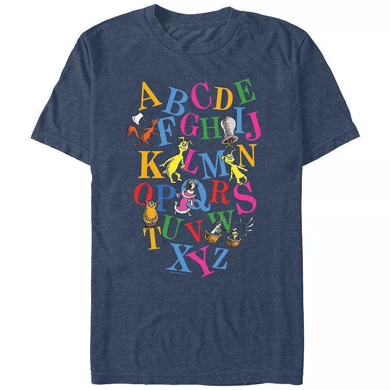 Men's Dr. Seuss Alphabet Graphic Tee, Size: XXL, Navy Grey Product Image