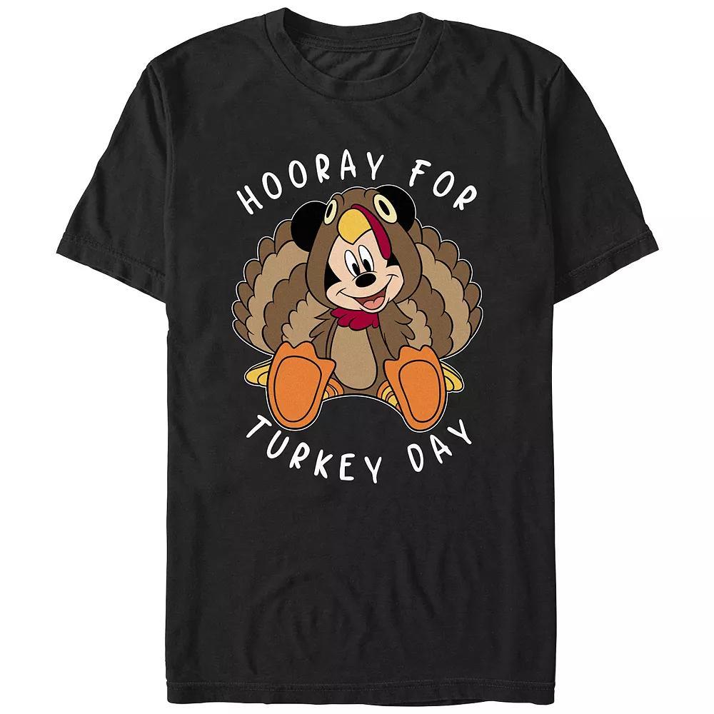 Disney's Mickey Mouse Hooray For Turkey Day Men's Graphic Tee, Size: Large, Black Product Image