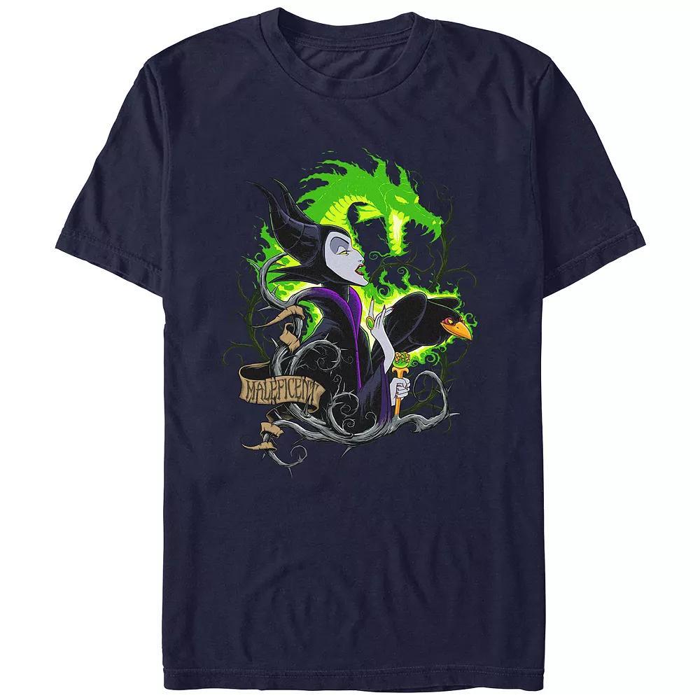 Disney's Sleeping Beauty Maleficent Poster Juniors' Boyfriend Graphic Tee, Women's, Size: Medium, Blue Product Image
