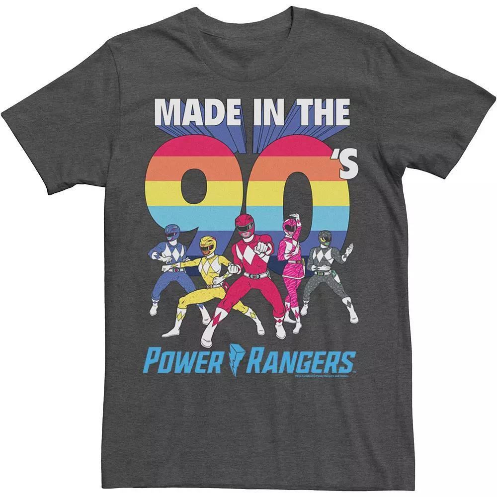 Men's Power Rangers Group Shot Made In The 90's Tee, Size: XL, Grey Heather Product Image